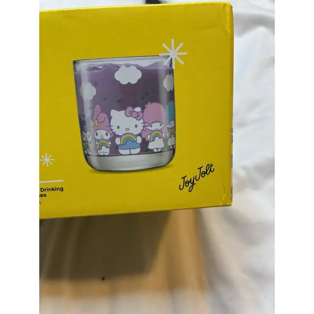 New In Box Hello Kitty Rainbow Drinking Glasses